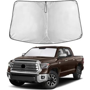 EcoNour Windshield Sunshade Compatible for Toyota Tundra 2007-2019 2020 2021, Sun Visor for Front Windshield & Window Sun Shade Cover, UV Heat Blocker & Protector, Car Accessories