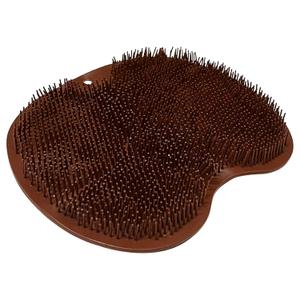 Shower Foot Scrubber Mat Back Washer Back Exfoliating Bath Wash Pad Wall Mounted Slip Suction Cups Foot Scrubber for Use in Shower Cups Foot Cleaner for Men and Women (Brown)