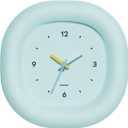 mooas Cute Mini Analog Marshmallow Clock 6.9 Inch Aesthetic Small Silent Bedside Desk Clock Battery Operated Non-Ticking Shelf Clocks for Dcor Livingroom Bedroom Kitchen Desktop Gift Clock(Blue)