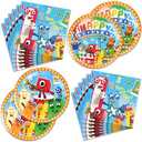 Fuyhiuous Number Blocks Party Supplies include 20 plates, 20 napkins for the Number birthday party decoration