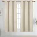 Diraysid Light Beige Grommet Blackout Curtains for Bedroom Thermal Insulated Room Darkening Curtains Drapes, 38 x 54 inch, 2 Panels