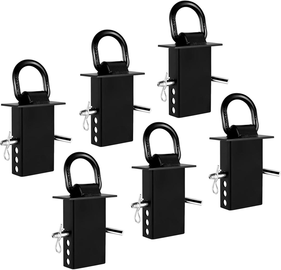 Stake Pocket D Ring Tie Down Trailer Stake Pocket Accessories Heavy Duty Breaking Load 12000lbs (6 Pack, Matte Black)