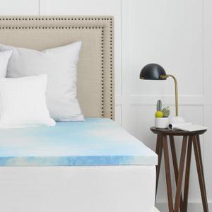 Sealy 1.5" SealyChill Gel Memory Foam Mattress Topper, Queen, White