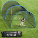 Baseball Batting Cage 22x12x9ft, 4ply Net, 14mm Poles & Bag - Pitching Machine Zip Opening, Detachable Sports Barrier Net - Ball Cage Backstop Net for Backyard, Softball Training Equipment