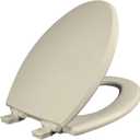 Mayfair Cassel Slow Close Toilet Seat, Easy Clean, Non Slip Premium Wood Seat, Easy Install, Made in USA, Elongated, Bone