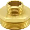 Hooshing Garden Hose Adapter 3/4" GHT to 1-1/2" NPT Male to Male Brass Water Hose Connector