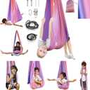 Sensory Swing, Indoor & Outdoor Sensory Swing for Kids & Adults, Double Layer Therapy Cuddle Swing for Kid with Autism, Holds up to 300lbs (Pink)