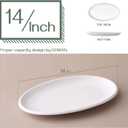 DOWAN 14" Serving Platters for Entertaining, Oval White Serving Plates, Party Serving Trays and Platters Oven Safe, Porcelain Dinner Serving Tray Serving Dishes for Meat, Set of 2