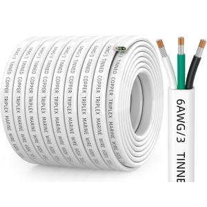 CONEPY 6 Gauge Marine Wire, 6/3 Wire Triplex Marine Grade Cable, 50FT