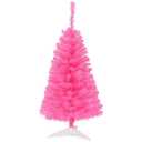 3 ft Premium Artificial Christmas Mini Tree Holiday Season Pink w/ Plastic Stand