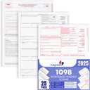 1098 Mortgage Interest -2 Part- Laser Form, Federal Set for 25, 2025