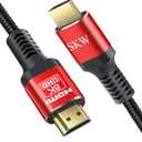 10K 8K HDMI Cable 2.1, 10FT/ 3M Ultra High Speed HDMI Cable Braided Cord, HDMI Cables 48Gbps (8K@60Hz 7680x4320, 4K@120Hz) Supports Dynamic HDR 10 eARC 3D, Dolby Atmos Compatible with Roku TV/PS5/HDTV