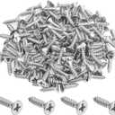 200 Pieces #6 X 1/2'' Phillips Countersunk Flat Head Wood Screws, Self Tapping Screws, 18-8 (304) Stainless Steel