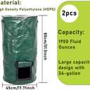2 Pcs Collapsible Garden Compost Bin, Yard Waste Container Bags, Countertop Compost Tumbler Bin with Lid Kitchen and Outdoor, Outdoor Composting & Yard Waste Bins