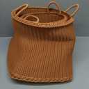 2 Pcs Fall Woven Basket Planter, Plastic Wicker Pot Porch Decor