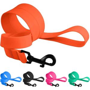 CollarDirect Waterproof Dog Leash Small Medium Large Durable Pet Leashes for Walking Training Running Pink Black Blue Orange Green (L, Orange)