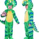 Spooktacular Creations Halloween Dinosaur Costume Toddler, Triceratops Costume Kids with Egg for Baby Child Dress Up Party (18-24 Months, Green)