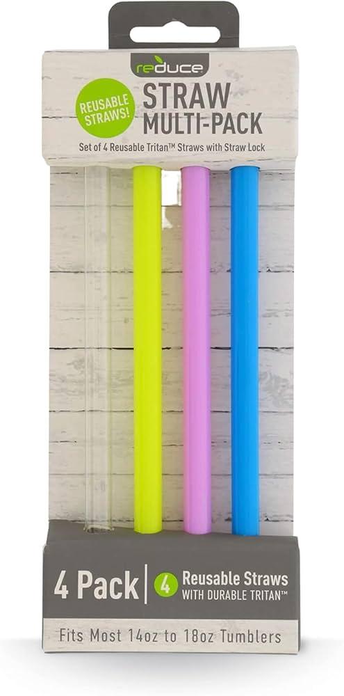 Reduce Touch Cold1 Flex Straws 4 Pack Reusable, Easy to clean 24oz-50oz 