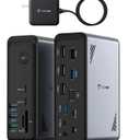 TobenONE 18 in 1 USB C Docking Station 3 Monitors 4K@60Hz, Laptop Docking Station with 100W Power Adapter, Triple Monitors with 3 HDMI, 9 USB Ports, Gigabit Ethernet, for Windows and Chrome OS