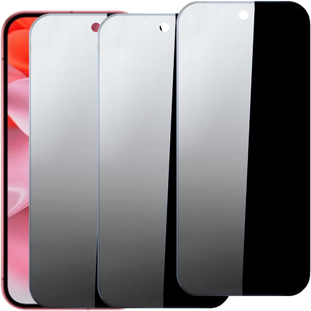 3 x 3 Pack Privacy Tempered Glass for Google Pixel 10 / Pixel 10 Pro/pixel 9/ Pixel 9 Pro Anti-spy Screen Protector Film