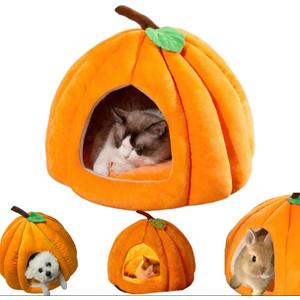 2025 Pumpkin Cat House, Cute Pumpkin Shape Cat Cave, Cozy Washable Pumpkin Cave Tent Pumpkin Cat Bed with Removable Cushion for Indoor Cats & Small Dogs, 2026 New Pumpkin Cat Bed