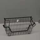 DII Metal Wire Mesh Stackable Utility Storage Bin, Small Rectangle, 13x6x7", Black