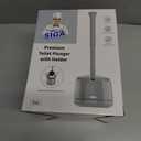 MR.SIGA Toilet Plunger with Holder, Heavy Duty Plunger with Sturdy Handle for Toilet Cleaning, Gray
