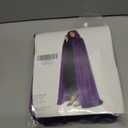 Velvet Hooded Cloak for Adults Full-Length Medieval Cape with Oversized Hood for Halloween Cosplay Gothic Wizard (Purple, L)