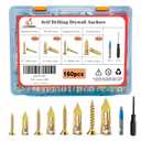 160pcs Self Drilling Drywall Anchors with Screws Kit, Heavy Duty Metal Expansion Bolts, 2 Sizes Sheetrock Anchors & Drywall Grip Anchors for Shelf, Mirror, Cabinet, Picture Frames, No Drill Needed.