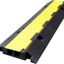 1 Pack Rubber Cable Ramp Hose Cable Protector Ramp 2 Channel 22000Lbs Load Capacity Traffic Speed Bump Wires Power Lines Extension Cord Cover for Indoor Outdoor