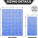 2 x Blue Checkered Napkins  100-Pack 3-Ply Disposable Paper Napkins for BBQ, Picnic, Wedding & Party Events  Soft & Durable Gingham Design.