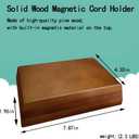 Magnetic Cord Holder Solid Wood Bigger Cable Organizer with 10pcs Magnet Clips for Charger Management on Desktop, Nightstand, or Side Table (Walnut)