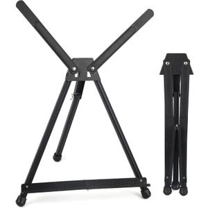 Falling in Art Aluminum 15" to 21" Tabletop Easel Display, Black Tripod with Rubber Feet, Holds Canvas, Paintings, Books, Photos, Signs