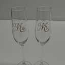 Mfacoy Mr. & Mrs. Champagne Flute Set, Wedding Decor - His and Hers, Wedding Toasting Glasses for Engagement Celebrations, Bridal Shower and Registry Idea, Tall Glasses for Bride and Groom Gifts