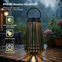 Solar Lantern Outdoor Hanging Light, Metal Decorative Lantern with Warm LED Light, Waterproof Solar Powered Lantern for Garden Patio Yard Pathway Decor