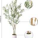 Artificial Fake Olive Tree 5FT Tall 2Pack with White Planter Faux Silk Olive Tree for Home Living Room Office Decor Faux Artificial Plants Indoor with Fruit & Free Moss