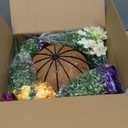 2 Set Artificial Outdoor Flowers with Hanging Baskets,24 Pcs UV Resistant Faux Petunias Flowers with Hanging Planter for Front Door Porch Spring Outside Decor (2, White,Yellow,Purple,RedViolet)