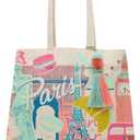 Karma, Canvas Tote Bag for Women, Canvas Beach Bag, Reusable Shopping Bags, Shoulder Bag Reusable Grocery Bags