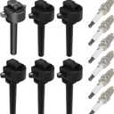 ECCPP 6 ignition coils with 6 iridium Spark Plugs,UF252,for Isuzu Trooper 3.5L 2000-2002,for Isuzu Rodeo 3.2L 2000-2004,for Isuzu Axiom 3.5L 2002-2004,UF252 C1255 E866
