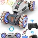 RC Stunt Car,2.4GHz 4WD Remote Control Gesture Sensing Toy Cars,Double Sided Driving,360 °Rotation,Off Road Vehicle,Hand Controlled RC Car with Lights&Music, Birthday Gifts for Boys&Girls(Gray)
