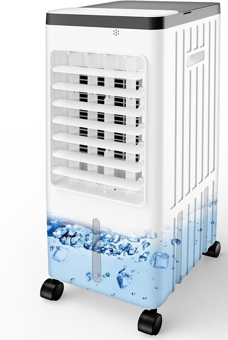 Portable Air Conditioner with 3.1 Gal Water Tank, Air Conditioner Portable for Room with 4 Ice Box, 3-in-1 Super Wind Quiet Swamp Cooler, AC for Room/Bedroom/Garage (Large)