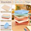 Defresit 12 Pcs Letter Size Flat Storage Paper Trays for Classroom