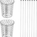 uxcell 2Pcs Gutter Downspout Guard Filter, 2 Inch Wide 304 Stainless Steel Gutter Downspout Mesh Screen with Cable Ties for Conical Exhaust Pipe Roof Vent Cover Strainer
