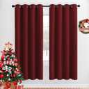 NICETOWN Blackout Curtain Panels Grommet - Home Decorations Thermal Insulated Solid Grommet Top Blackout Living Room Drapes (Burgundy Red, 1 Pair, 52 x 72-Inch)