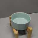 Petygooing Elevated/Raised 15°Slanted Ceramic Dog Bowl for Small and Medium Breeds, Tilted Anti Slip Pet Bowl,Food Water Dish with Stand for Cats and Dogs (28 OZ/3.6 Cups) Blue Sky