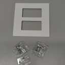 (5 Pack) BESTTEN USWP6 Matte Snow White Screwless Decorator Wall Plate, 2-Gang Outlet Cover, Decor Switch Face Plate, H4.69 x W4.73