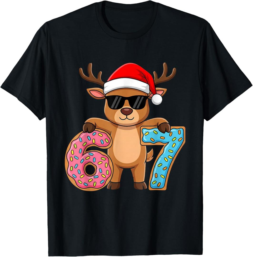 67 Christmas Funny 67 Meme Youth Kids Reindeer 67 T-Shirt M
