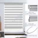 GHV Corded Zebra Blinds for Windows Blackout Dual Layer Privacy Shades for Indoor Windows Light Control for Day and Night Home Office (Gray, 36 in(W) x 64 in(H))