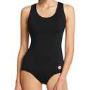 baleaf Women's One Piece Bathing Suit Conservative Athletic Racerback One Piece Training Swimsuit Swimwear Black 40