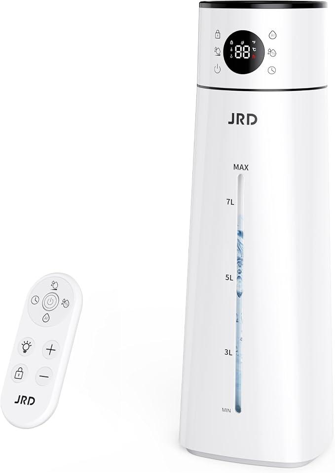 JRD Humidifier Large Room, 8L/ 2.1Gal Ultrasonic Cool Mist Humidifier for Bedroom, Quiet Humidifier with Remote Control, 10 Mist Modes, 24H Timer, AI Mode for Baby Home Office Adults Plants